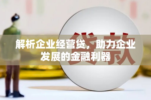 高阳解析企业经营贷，助力企业发展的金融利器