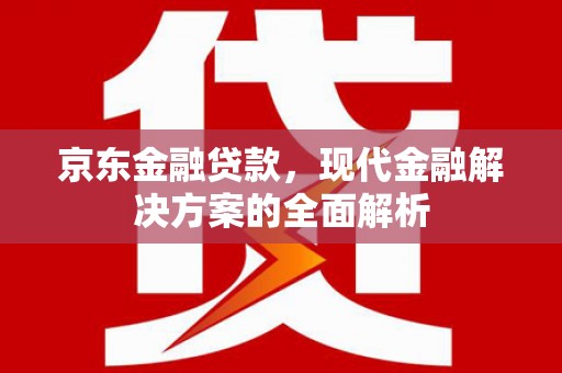 高阳京东金融贷款，现代金融解决方案的全面解析