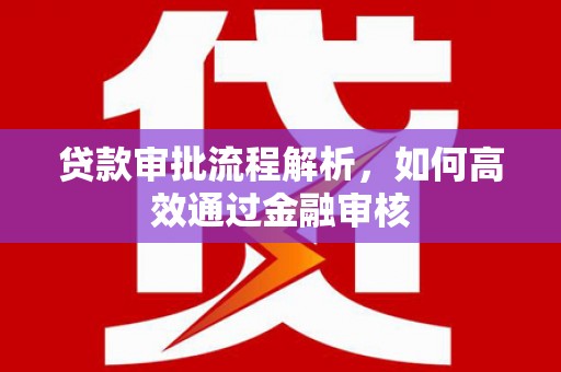高阳贷款审批流程解析，如何高效通过金融审核