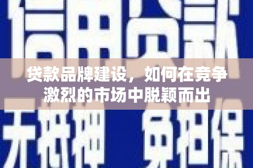 高阳贷款品牌建设，如何在竞争激烈的市场中脱颖而出