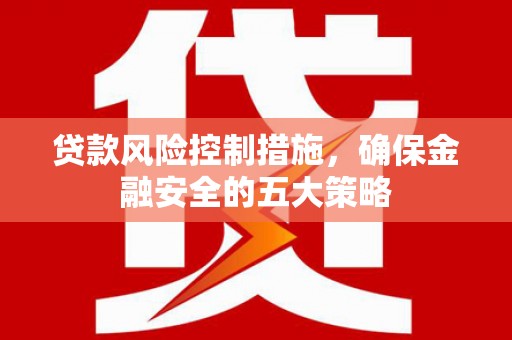 高阳贷款风险控制措施，确保金融安全的五大策略