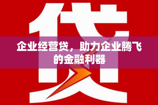 高阳企业经营贷，助力企业腾飞的金融利器