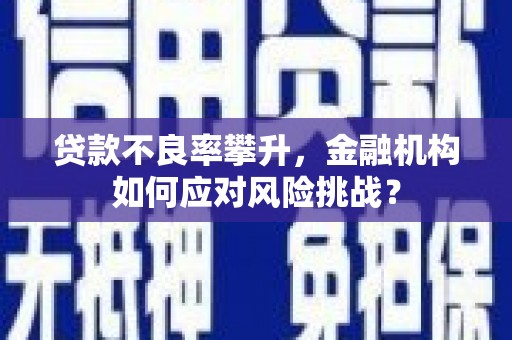 高阳贷款不良率攀升，金融机构如何应对风险挑战？