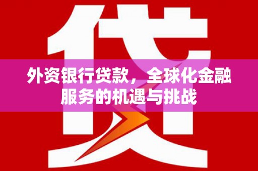 高阳外资银行贷款，全球化金融服务的机遇与挑战